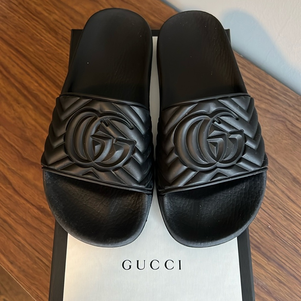 Gucci Black Slide Sandals